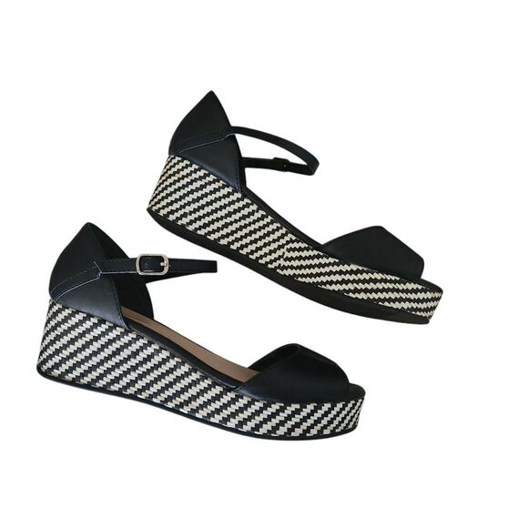 Avon Womens Pattern Wedge Peep-toe Buckle Strap Sandal Shoes Size 6 - Picture 1 of 6